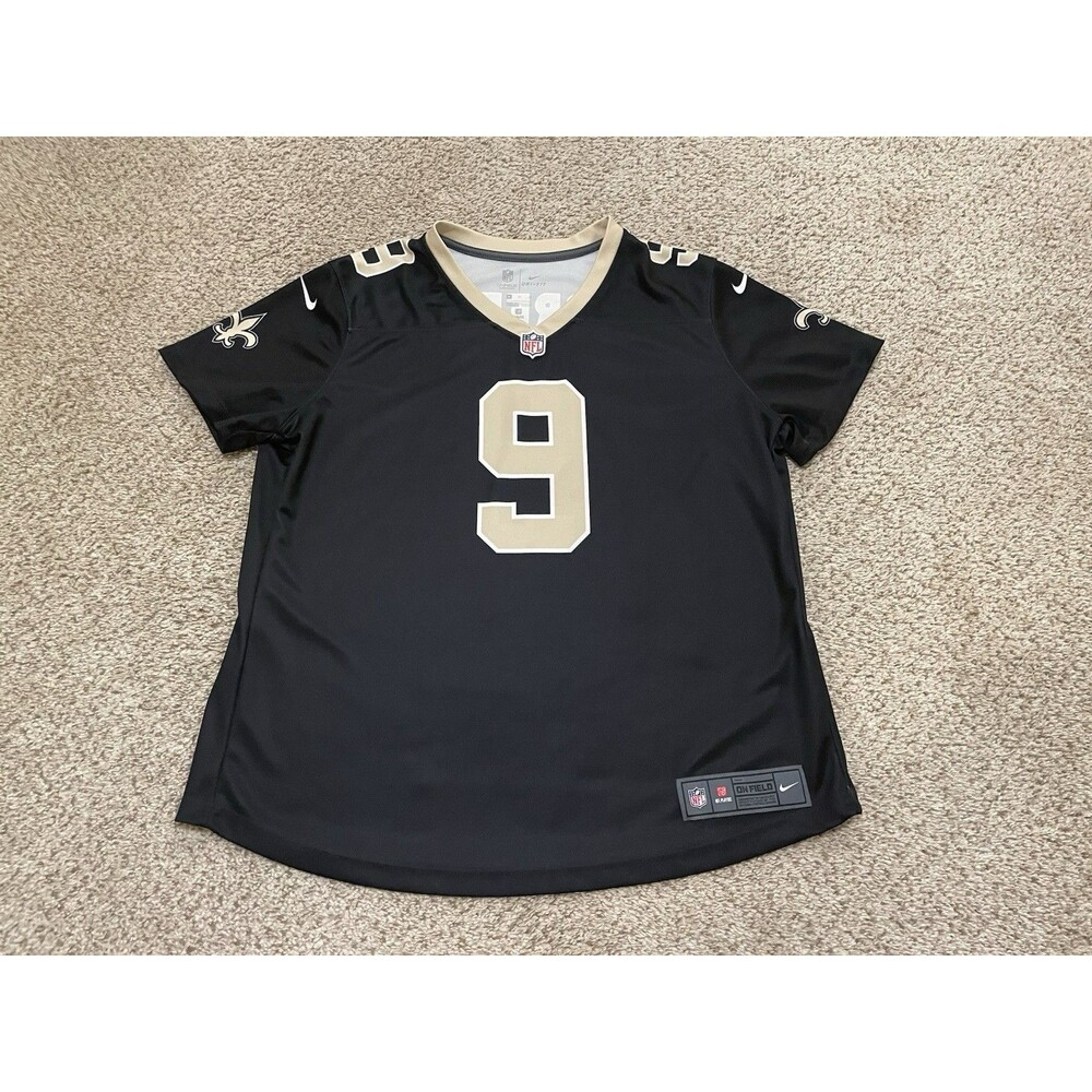 Women’s NFL New Orleans Saints Drew Brees #9 Nike Jersey Black Sz XL